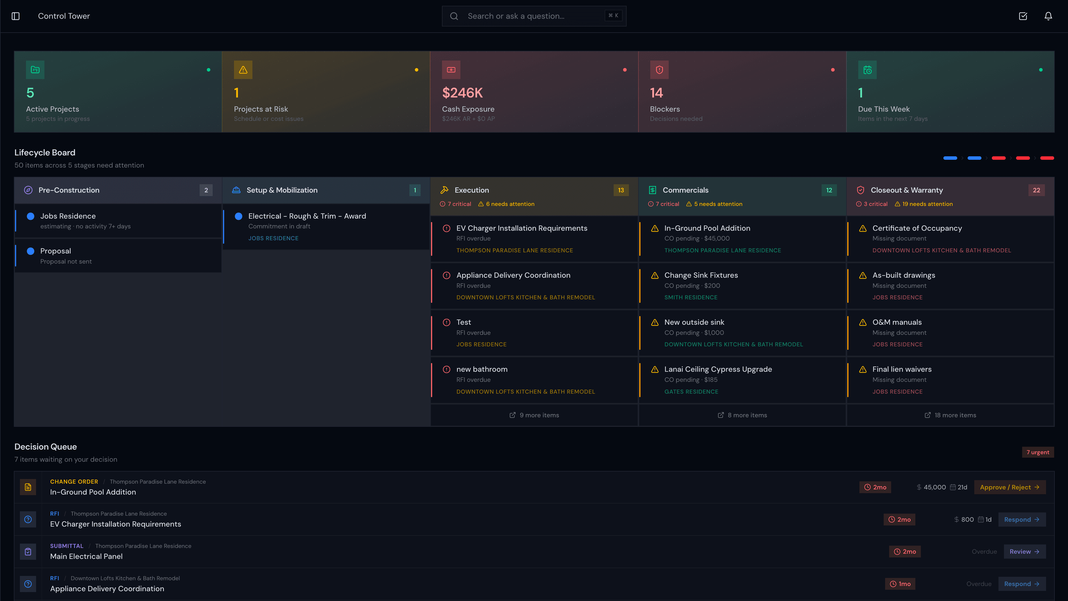 Arc application interface showing project dashboard